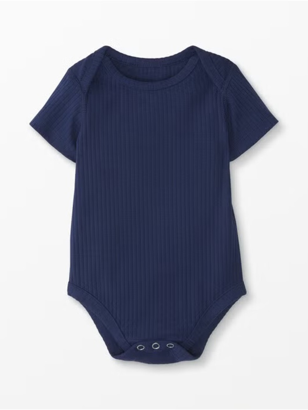Hanna Andersson Navy Ribbed Short-Sleeve Bodysuit
